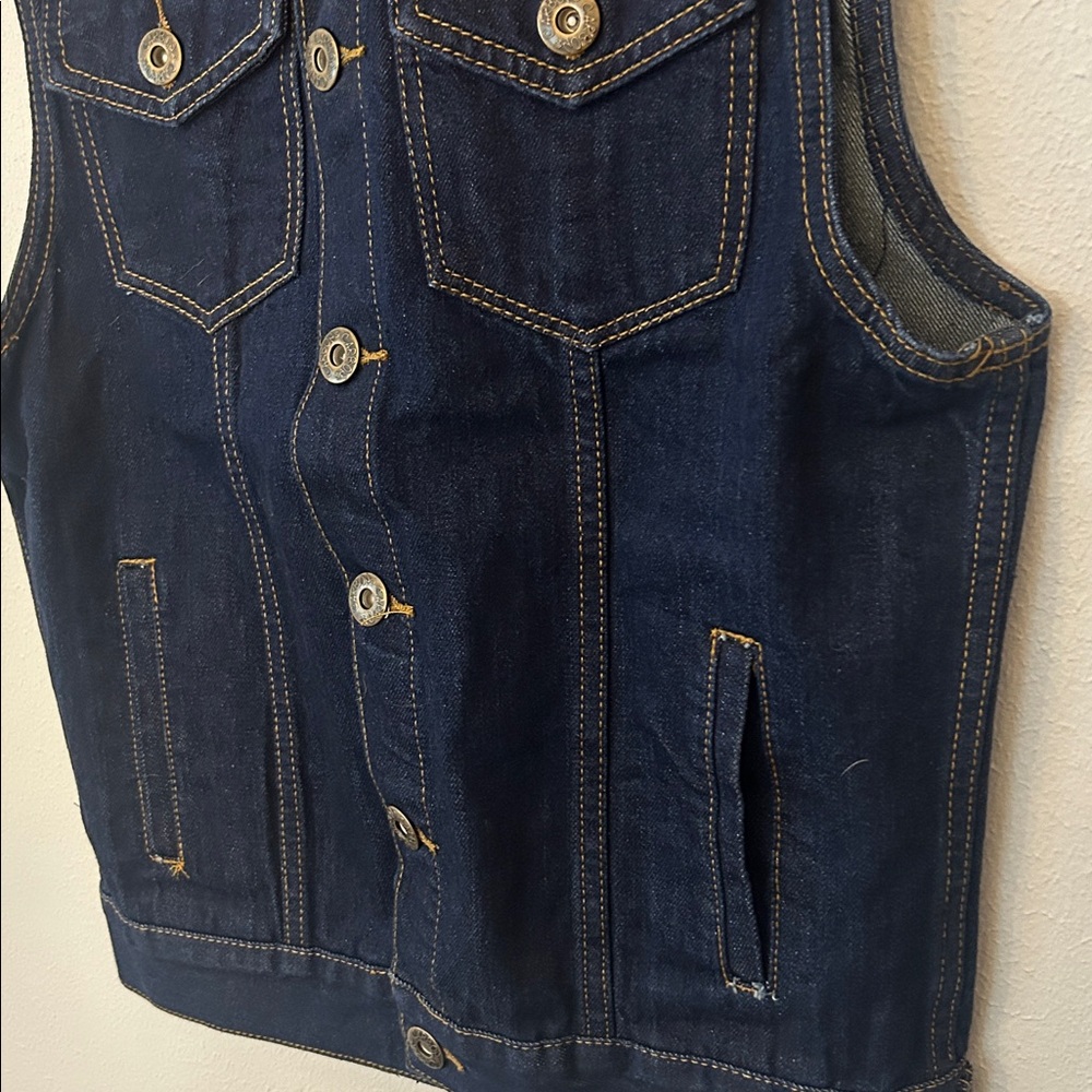 Carbon Men's Dark Blue Denim Vest - Picture 5 of 5